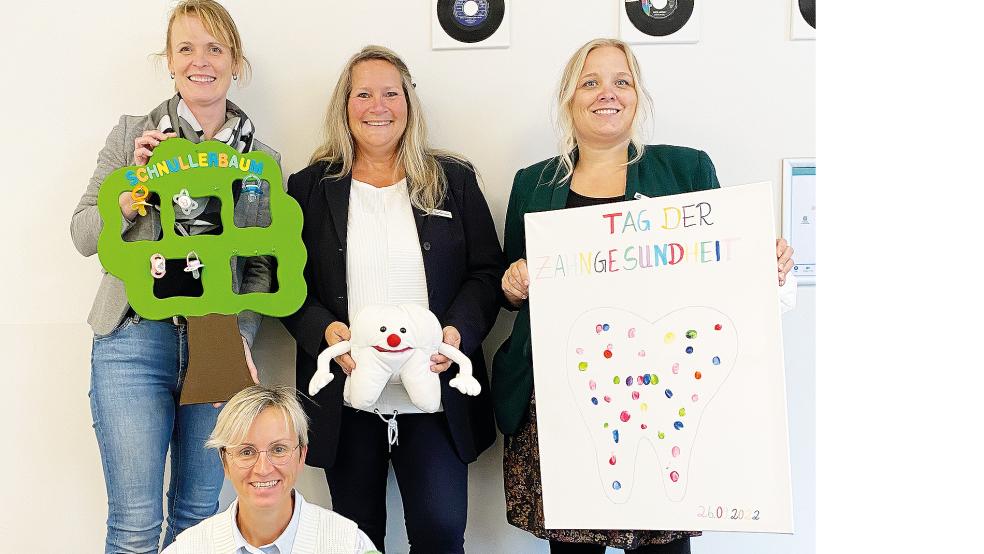 Das Prophylaxeteam des Jugendzahnärztlichen Dienstes des Gesundheitsamt des Landkreises im Familienzentrum Bunde.  © Foto: Landkreis Leer