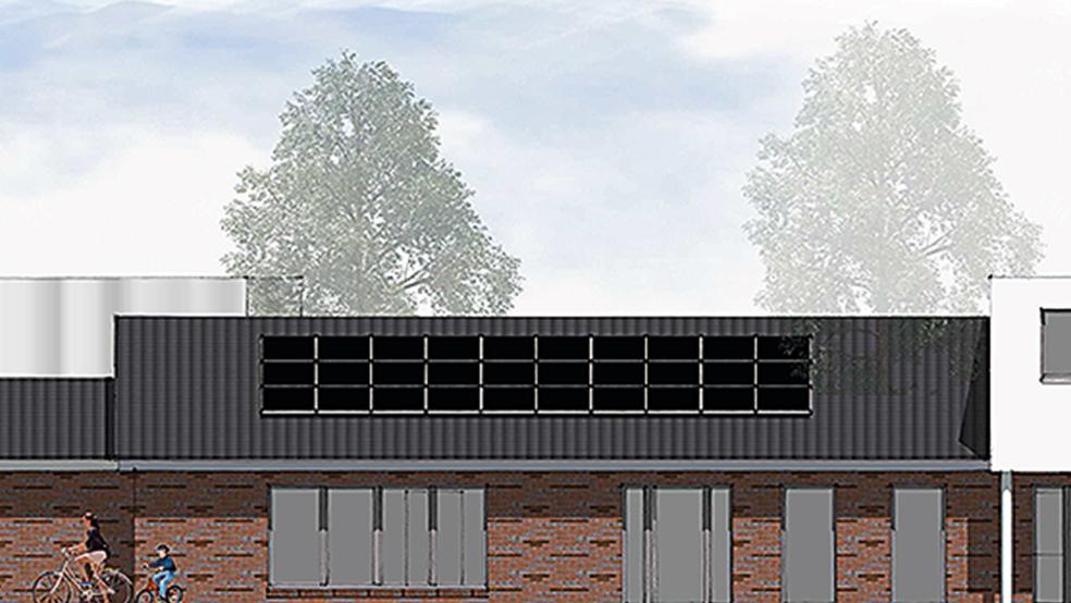 Die Sicht von der Spielplatzseite: Die geplante Kindertagesstätte wird auf einem rund 1700 Quadratmeter großen Grundstück am Sanddornweg in Tichelwarf entstehen. Geschaffen werden zwei Gruppenräume mit jeweils 15 Plätzen für bis zu dreijährige Krippenkinder sowie einem Gruppenraum mit maximal 25 Kindergarten-Plätzen.  © Visualisierung: 3D Architekturwerktstatt (Leer)