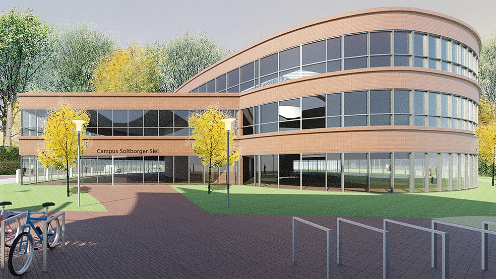 So stellt sich die Jemgumer Architektin Meike Seidler den »Campus« in einem Entwurf vor.  © Visualisierung: Seidler Architekten