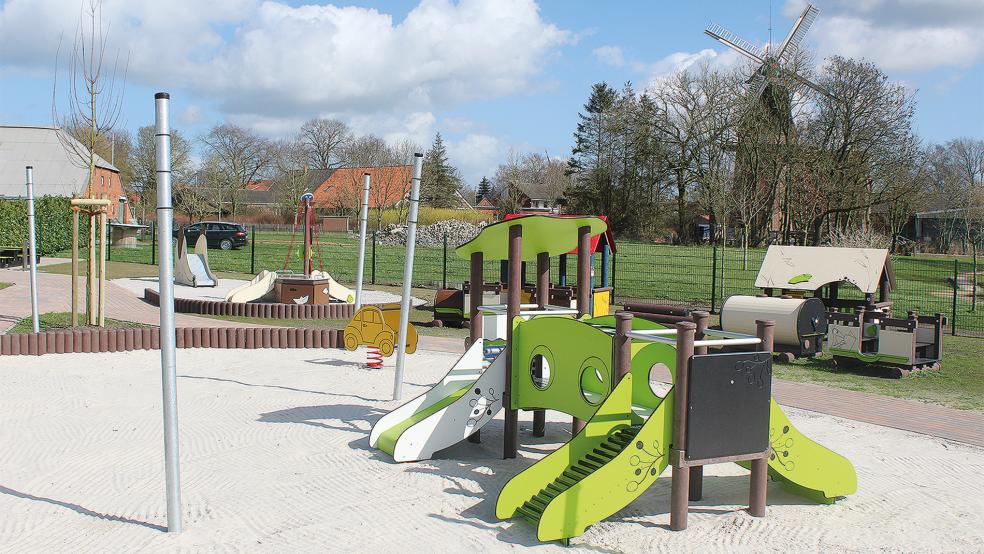 Der Spielplatz der Krippe liegt unmittelbar am Bunder Park.  © Foto Busemann