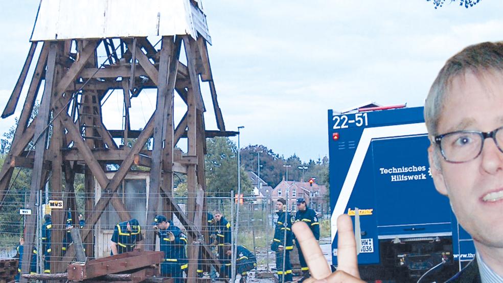 Auf seiner Facebook-Seite hat Bürgermeister Heiko Abbas die Bergung des Hessetoorns dokumentiert.  © Foto: privat