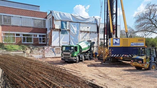 Pfahlgründung für Neubau am Krankenhaus