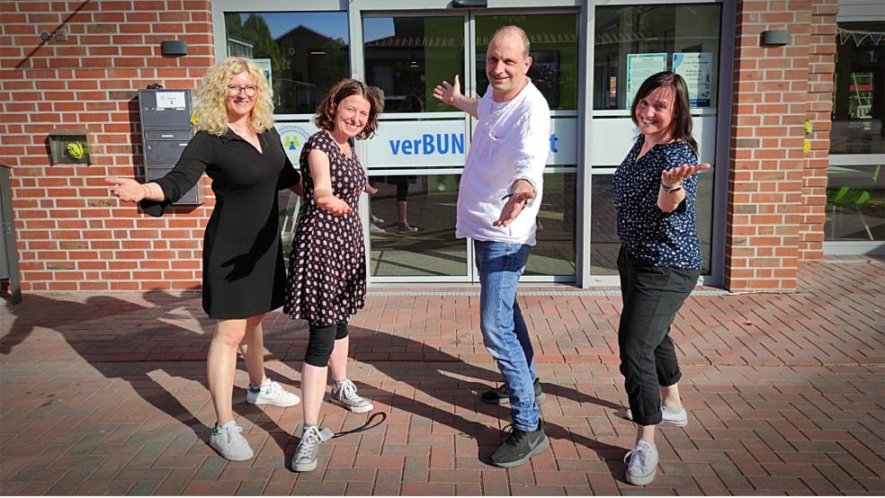 Das Team des Familienzentrums freut sich auf viele Besucher beim »Tag der Familie«. Im Bild von links Elke Fresemann, Alina Egger, Werner Hoffmann und Anne Miksiunas.  © Foto: privat