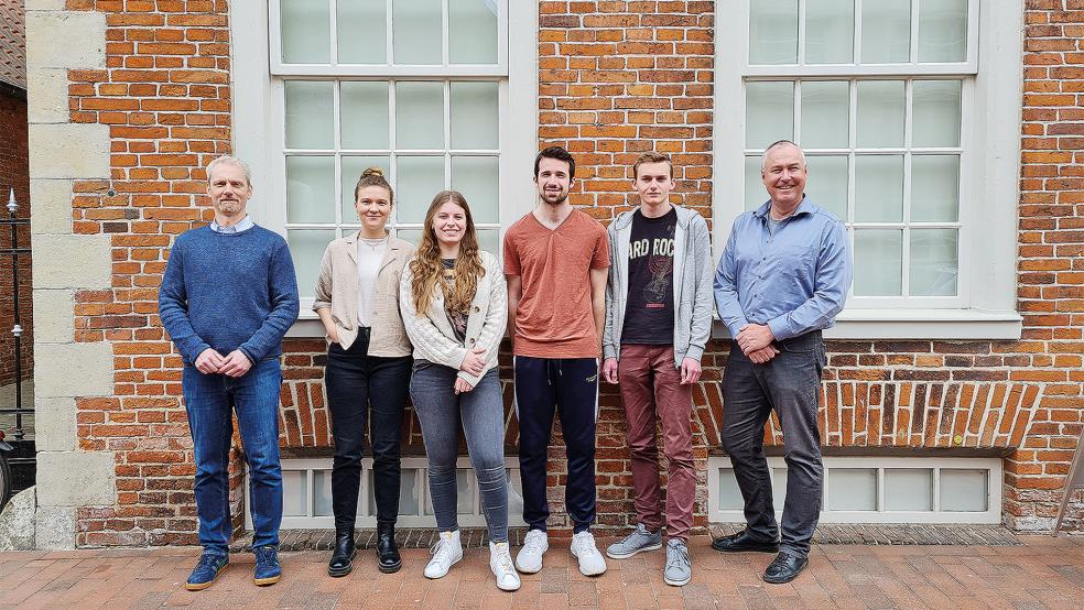 Das Projektteam: Von links Oliver Freise, Anne Gümmer, Louisa Tworek, Thomas Krumbein, Luca Pinto Trindade und Anton Weise.  © Foto: Daniela Akkermann