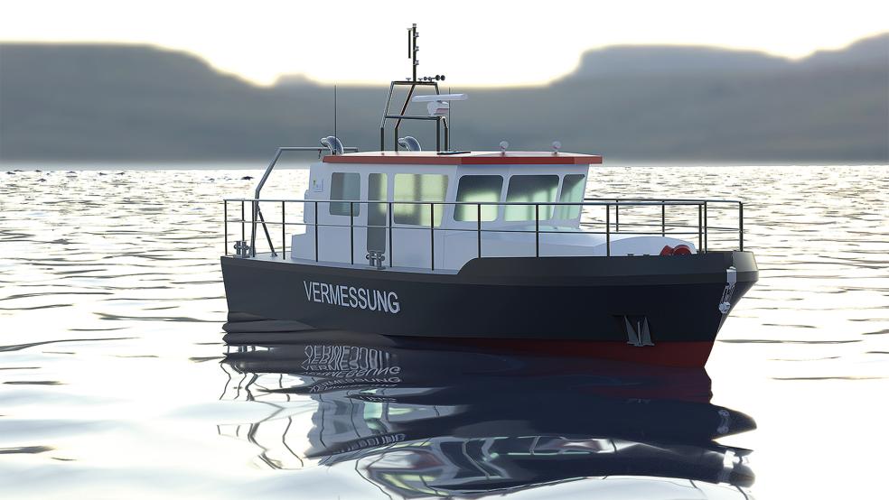 Der nächste Schritt vom Computermodell (Bild) zum fertigen Vermessungsschiff ist getan.  © Foto: Holger Dirks/NLWKN