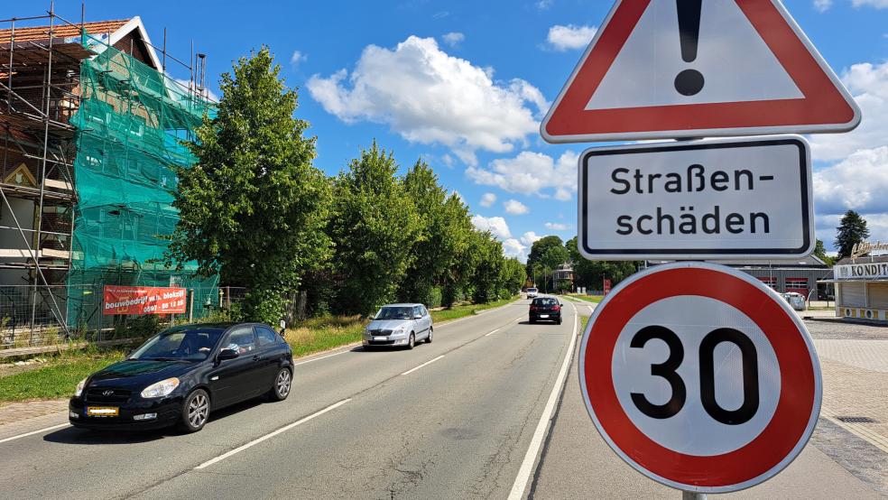 Der Bauabschnitt von der Broeksgaste gegenüber der Feuerwehr bis zum Kreisel in Weener wird zuletzt in Angriff genommen. © Szyska