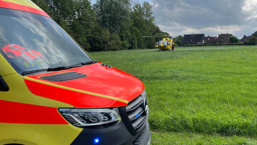 Die schwer verletzte 14-jährige Radfahrerin wurde mit einem Rettungshubschrauber in eine Klinik transportiert. © Feuerwehr