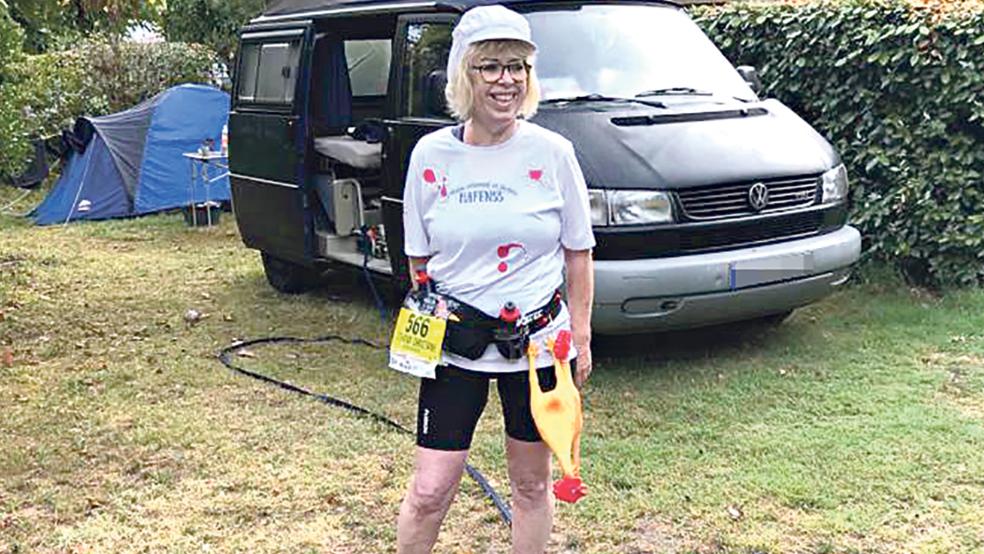 Catharina Bockhacker lief ihren allerersten Marathon in Pauillac auf der Médoc-Halbinsel in Frankreich. © privat