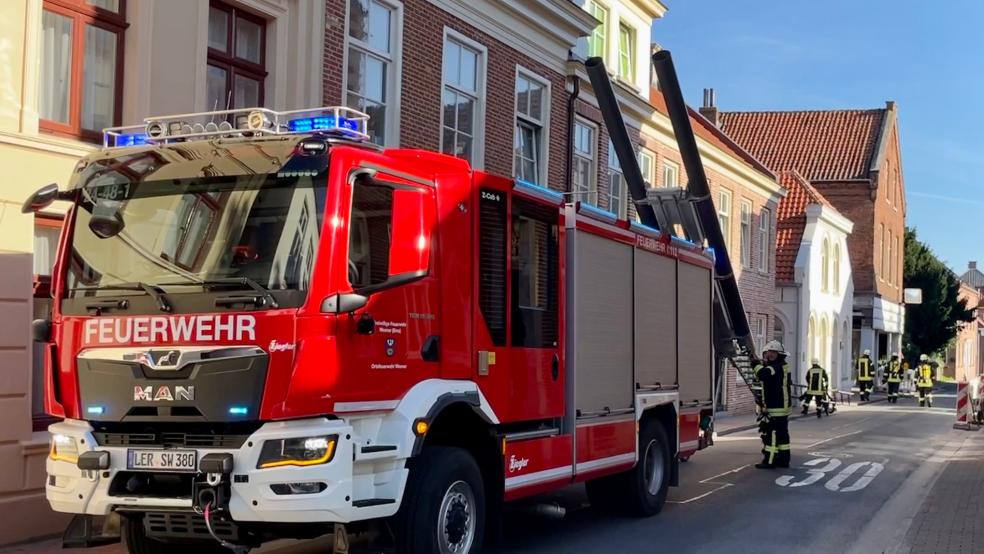 Die Feuerwehr war heute Morgen in der Norderstraße im Einsatz. © Foto: Feuerwehr Weener/Bruns