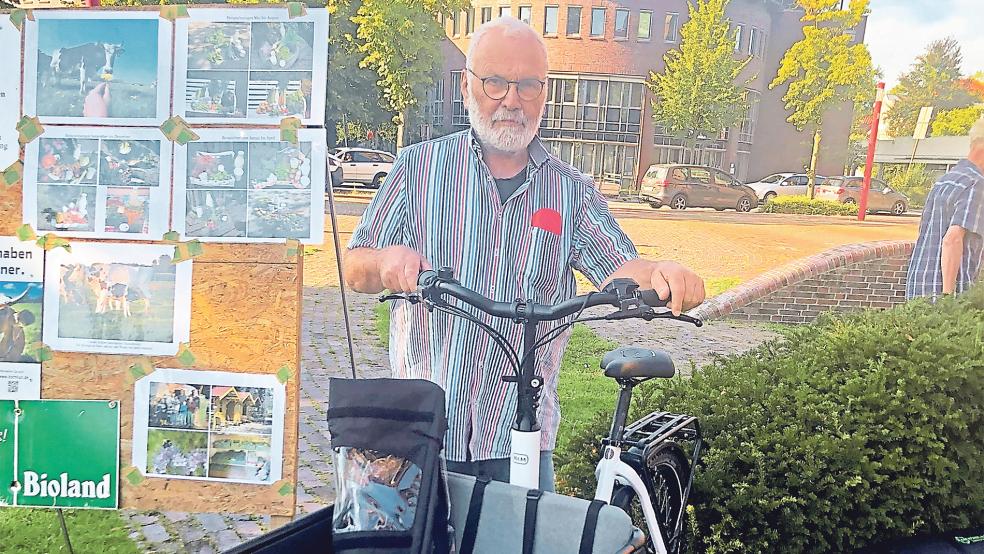 Das Projekt Kinderklimakutsche stellte Detlef Hermann vor. Dabei kann für einen Probezeitraum ein Lastenrad zum Ausprobieren ausgeliehen werden.  © Foto: Felicitas Ehrhardt