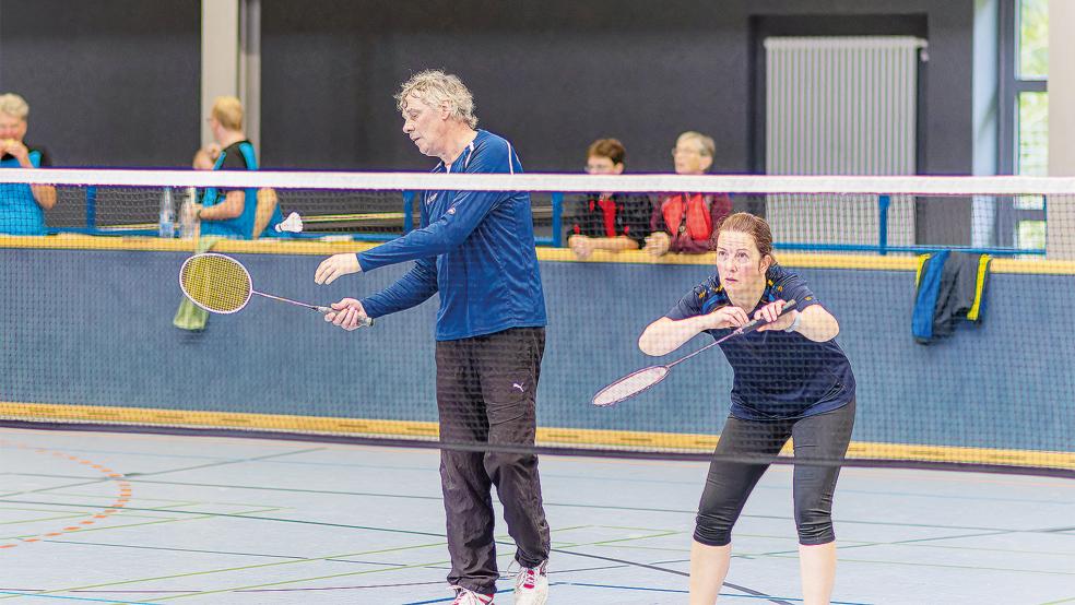 Alexandra Lange zeigte in ihren Doppeln mit Hartmut Eikens (Foto) und Silke Gruber eine starke Leistung.  © Foto: Jungeblut