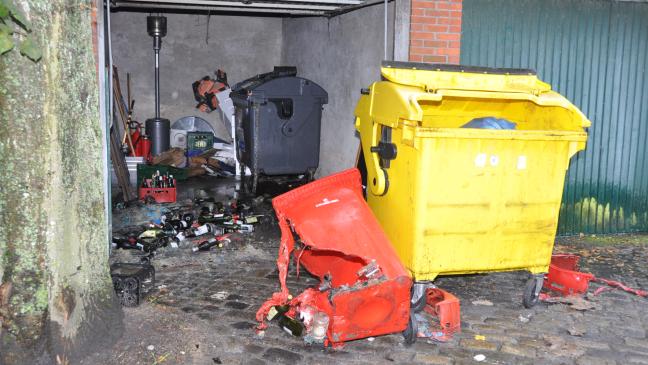 Abfall-Brand in Hotel-Garage