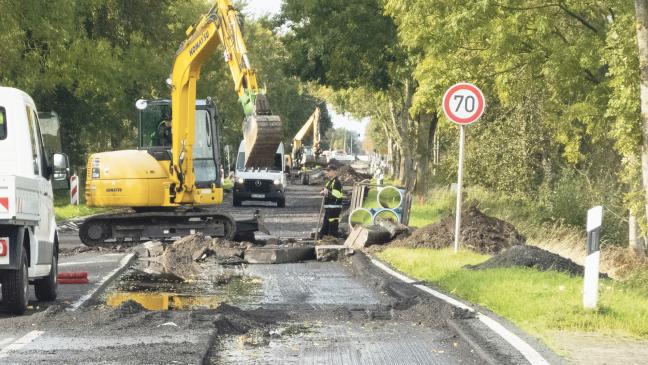Baustelle dreht Zapfhahn ab
