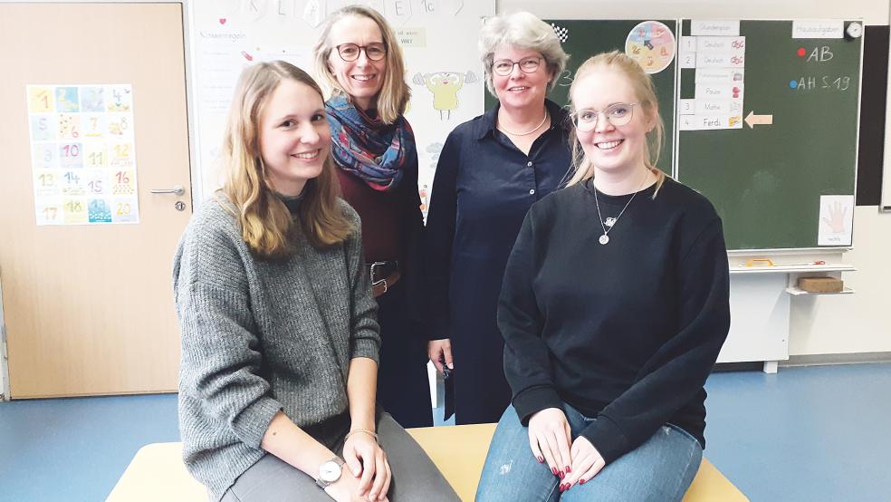 Jamira Breuksch (von links), Almut Janssen, Ursula Tempel und Theresa Eilers macht ihr Beruf trotz aller Herausforderungen viel Freude.  © Foto: Berents