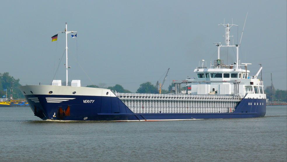 Das Frachtschiff "Verity" sank am 24. Oktober nach der Kollision mit einem anderen Schiff. Das Wrack ist noch nicht geborgen. © dpa