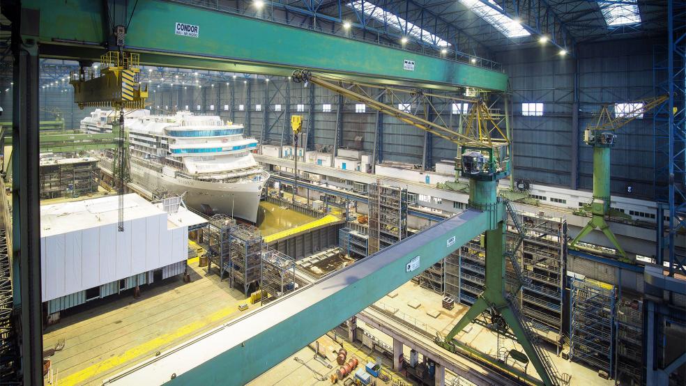 Das Kreuzfahrtschiff »Silver Ray« ist eines von drei derzeit im Bau befindlichen Kreuzfahrtschiffen, die zu den Tagen der Region zu sehen sind.  © Foto: Meyer Werft