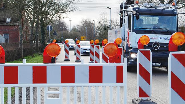 L 31 am Kreisel ist halbseitig gesperrt