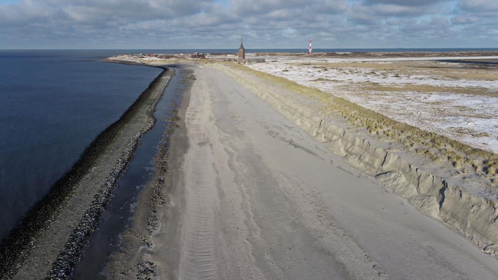 Auch auf Wangerooge führte Zoltan zu Sandverlusten. © Dirks/ NLWKN