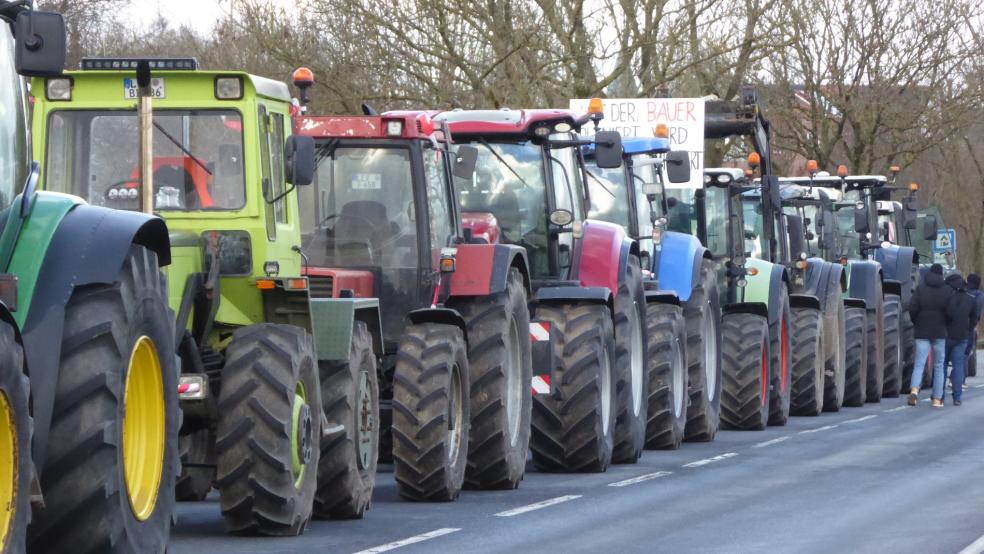 In der Gemeinde Uplengen wollen am Montag Landwirte gegen die Politik der Bundesregierung protestieren. © Symbolfoto: Hanken