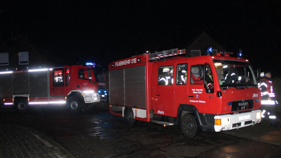 Die Feuerwehren Holthusen und Weener rückten heuten Abend aus- © J. Rand/Feuerwehr
