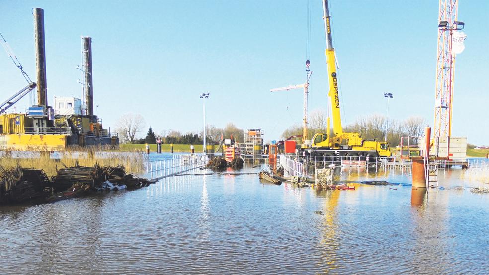 Beeinträchtigt wurden die Arbeiten im Januar durch die hohen Wasserstände.  © Foto: Deutsche Bahn 