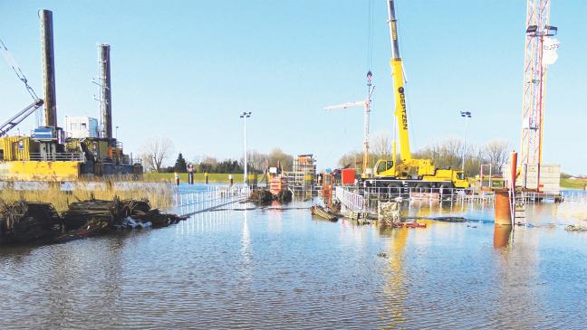 1100 Kubikmeter Beton in der Baugrube