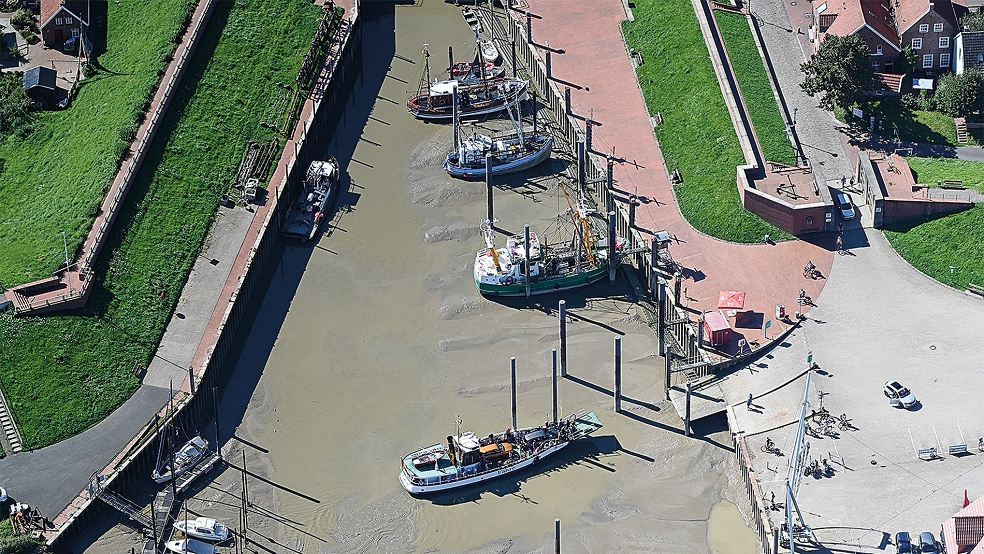 Die Krabbenkutter prägen das Bild im Ditzumer Hafen. Um ihre Zukunft wird es am 7. März im Kreistag gehen.  © Foto: Penning (dpa)