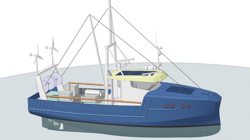 So könnte der umweltschonende Fischkutter der Zukunft aussehen.  © Grafik: Judel/Vrolijk & co design