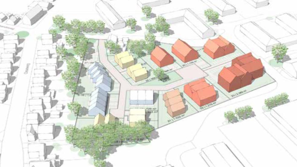 Die Planungen zur Schaffung eines Quartiers mit mehr als 90 Wohneinheiten nehmen nun konkrete Formen an. © Grafik: Eden Architekten GmbH