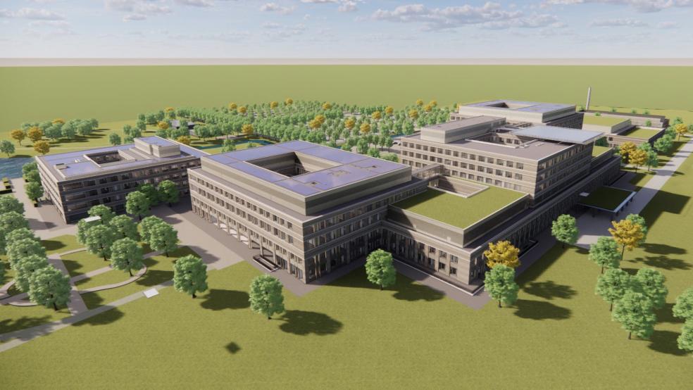 Die geplante Zentralklinik in einer Computersimulation. © Trägergesellschaft