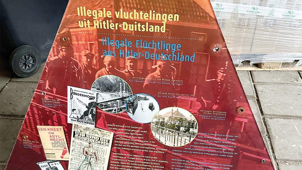 Die Gedenktafel liegt auf dem Bauhof der Gemeinde Oldambt in Winschoten.  © Foto: privat