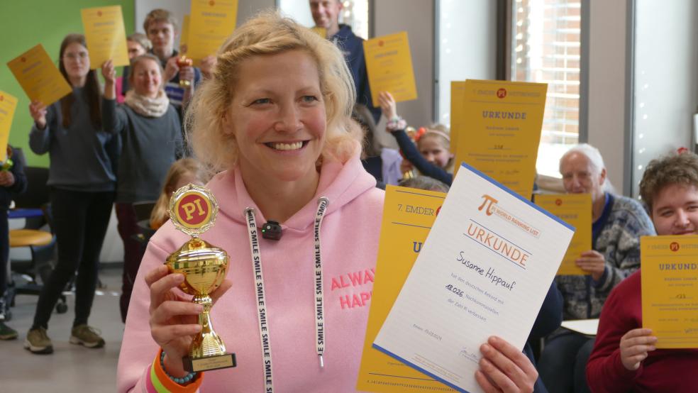 Susanne Hippauf sorgte beim Emder Pi-Rechenwettbewerb wieder für eine Bestmarke. © Foto: Jürgens