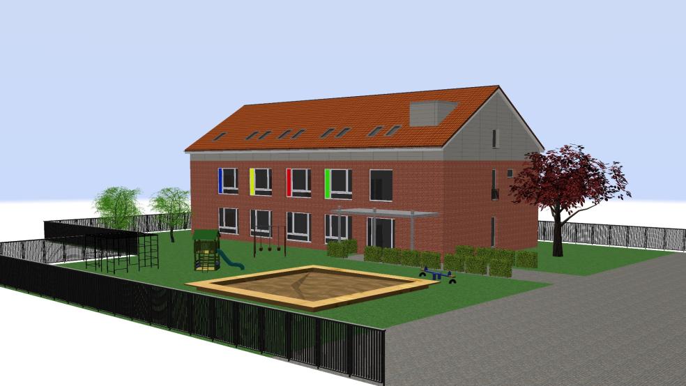 So könnte das neue Gebäude der Grundschule Bunde aussehen. © Visualisierung: Architekturbüro Andreas Klein