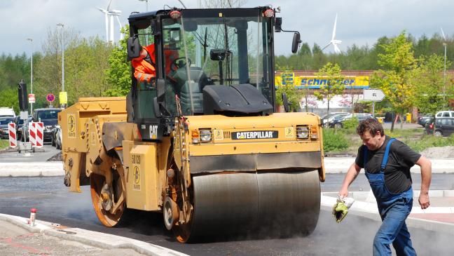 Kreisel ist Baustelle  für acht Wochen