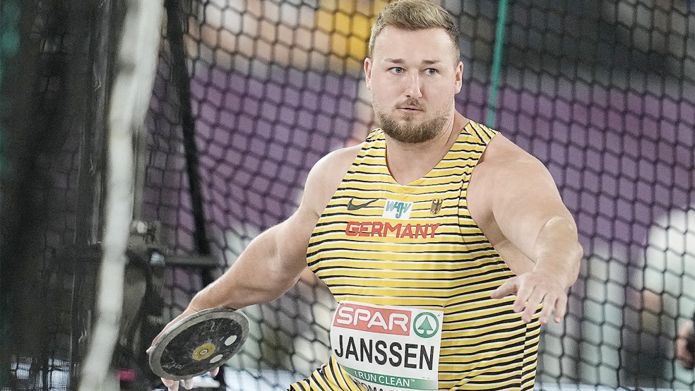 Henrik Janssen aus Norden tritt bei den Olympischen Spielen in Paris im Diskuswurf an.  © Foto: dpa