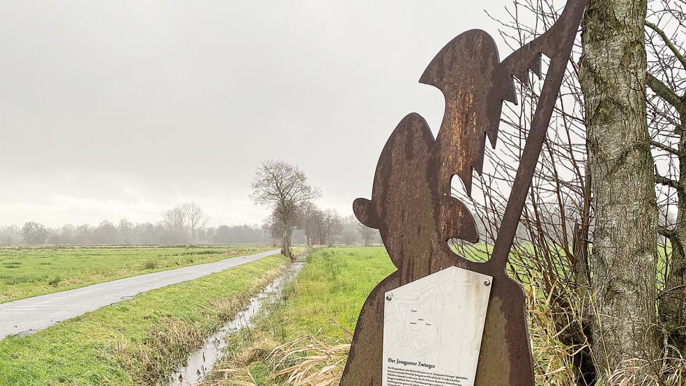 Auf den Ländereien vor Diele standen in früheren Jahrhunderten mächtige Wehranlagen. Ein neues Buch widmet sich Geschichte und Bedeutung der Dieler Schanze und auch der Festung Leerort.  © Fotos: Hanken