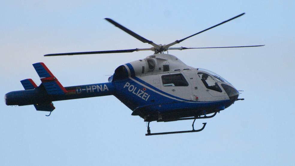 Bei den Fahndungsmaßnahmen kam auch ein Polizeihubschrauber zum Einsatz. © Symbolfoto: Hanken