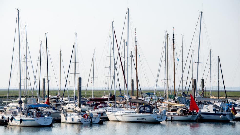 Segelboote im Jachthafen der Insel Spiekeroog. © Dittrich (dpa)