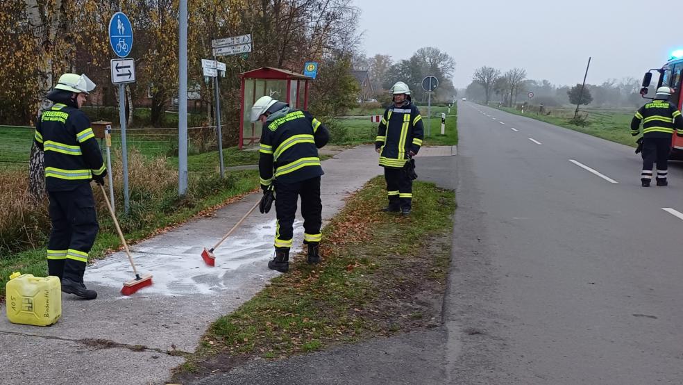 Die Feuerwehr Weenermoor war mit dem Hilfeleistungslöschgruppenfahrzeug HL10 und mehreren Einsatzkräften vor Ort. © Rand (Feuerwehr)