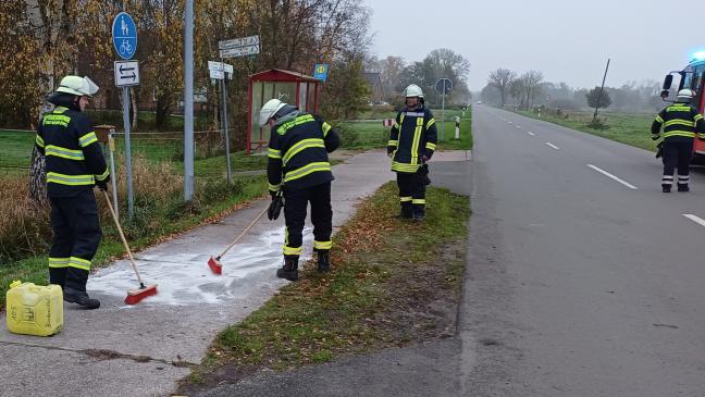 Feuerwehr beseitigt ausgelaufenen Diesel