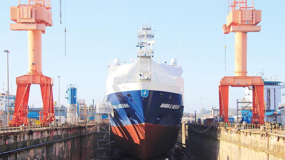 Die »Maria S. Merian« wird in Emden modernisiert.  © Foto: Assies