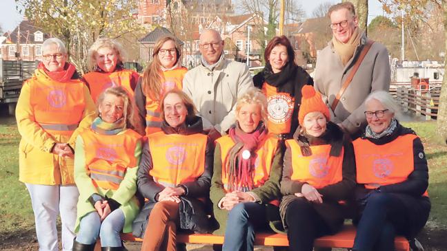 Orangefarbene Zeichen für eine Kultur der Gewaltfreiheit