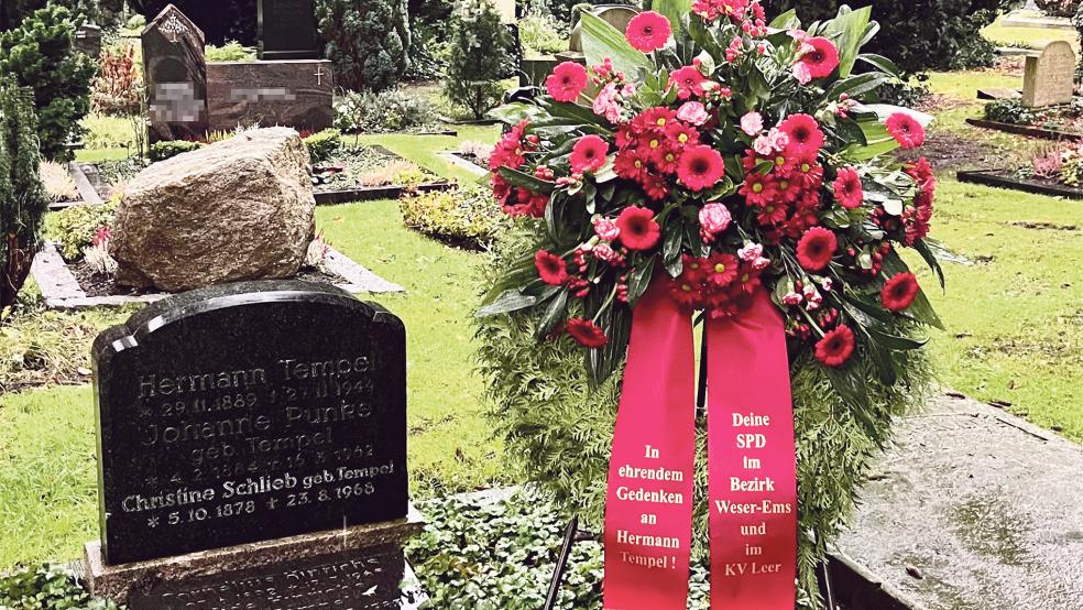 Tempels Wunsch, in seiner ostfriesischen Heimat beigesetzt zu werden, hatten die Nazis missachtet. Stattdessen war er unter Aufsicht der Gestapo auf dem Gertrudenfriedhof in Oldenburg beerdigt worden. © Foto: Stammwitz (SPD)