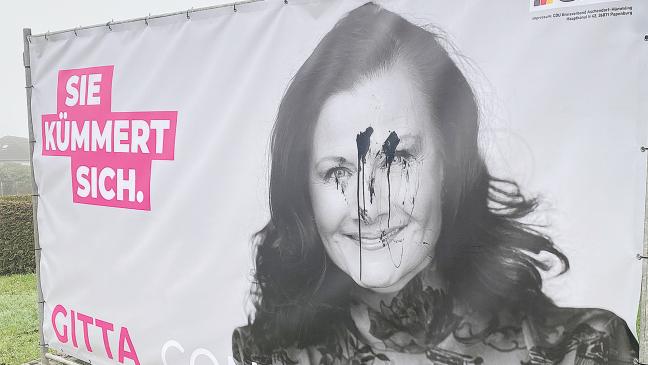 Zahlreiche Wahlplakate beschmiert