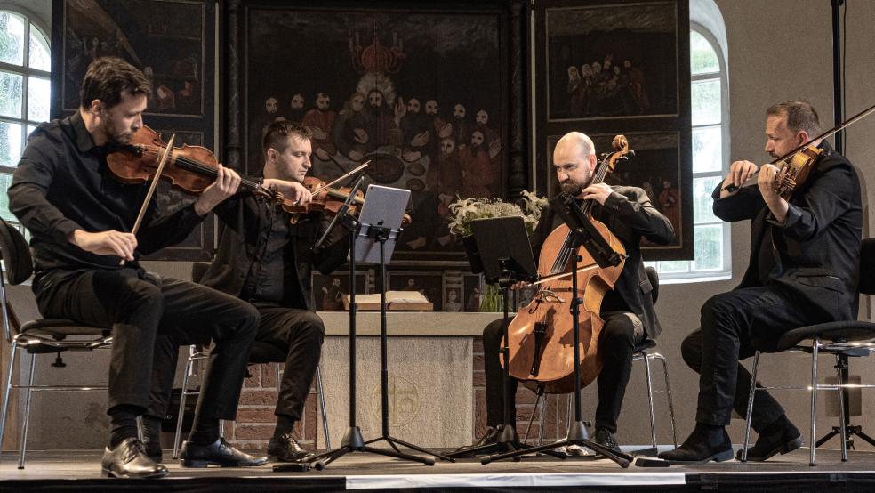 Das Pavel Bořkovec Quartett trat gemeinsam mit dem Hornisten Felix Klieser in Backemoor auf. © Karlheinz Krämer