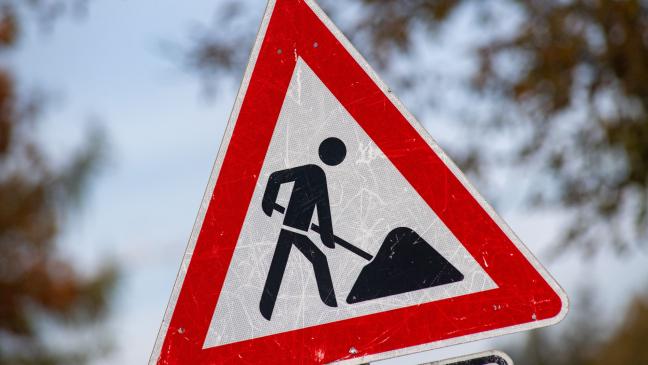 Vollsperrung am Ortsausgang in Pogum