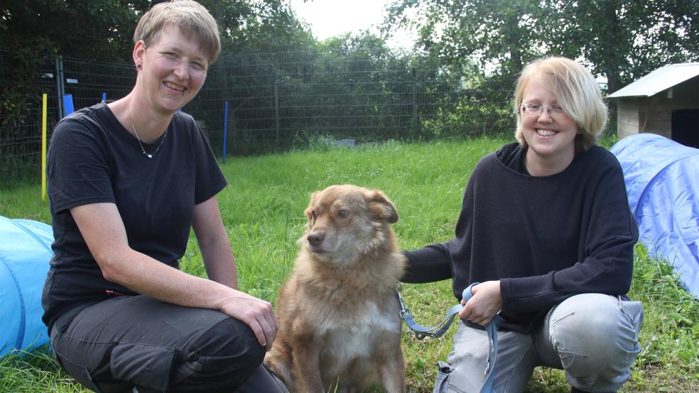 Janina Wessels, die im Tierheim eine Ausbildung zur Tierpflegerin mit Schwerpunkt Tierheim und Tierpension macht, und Leiterin Mara Schwartz kümmern sich liebevoll um die Tiere wie »Prinz«. © Busemann