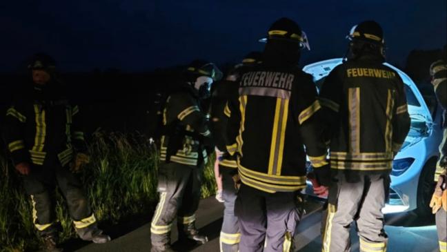Wildunfall: Feuerwehr Bunde im Einsatz
