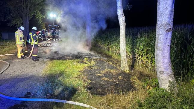 Bushaltestelle brennt nieder