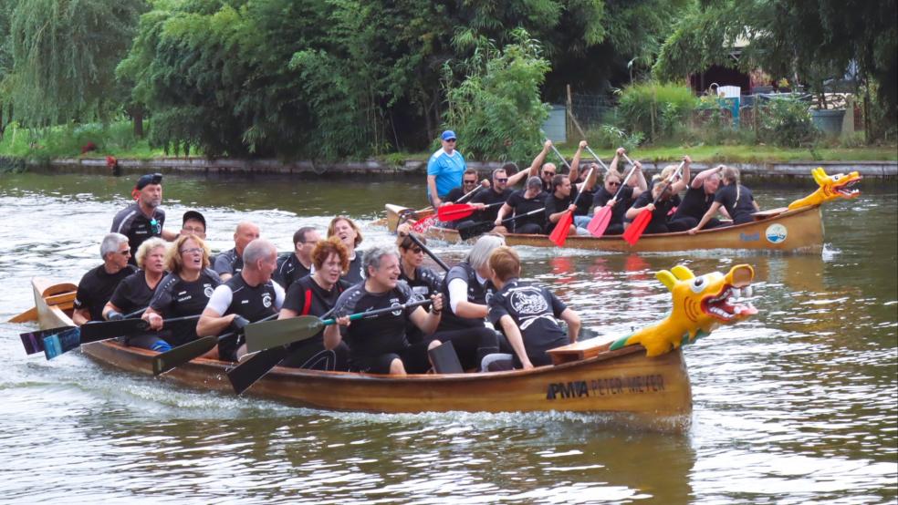 Insgesamt kämpften 22 Teams bei den Drachenbootrennen in Weener um Ehre und Pokale. © Ammermann